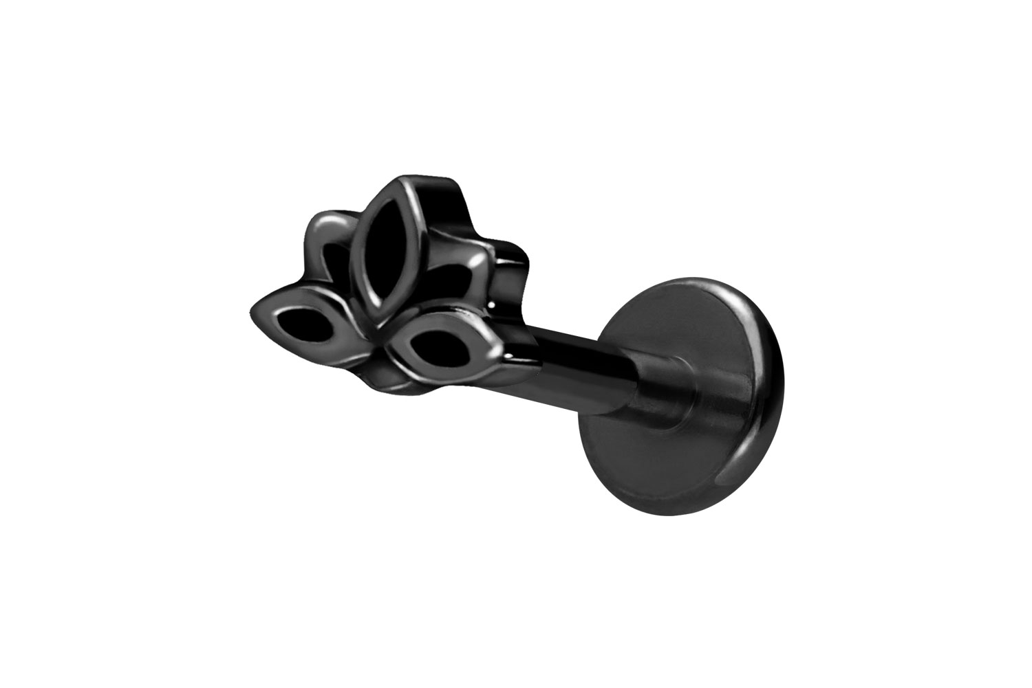 Titan Labret Piercing mit Innengewinde LOTUSBLÜTE